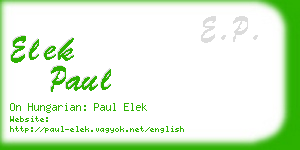 elek paul business card